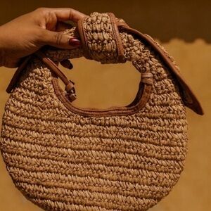 Chic Tan Woven Handbag